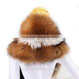Women's Real Fox Fur Shawl Knitted Fox Fur Pashmina With Pocket Warm Women Scarf thumbnail-6