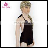 2016 Black Romper With Leopard Shorts Simple Design 3pcs Set Infants Rompers Suit thumbnail-3
