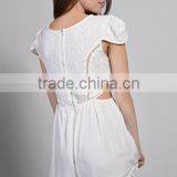 Runwaylover 5056 O-neck Sexy Corchet Lace Hollow Out Waist Playsuit thumbnail-2