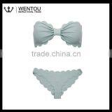 Personalized Scalloped Bandeau Bikini thumbnail-6