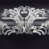 Venetian Black Metal Filigree Masquerade Mask With Diamantes Halloween thumbnail-4