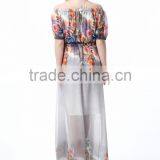 China Manufacturer Elegant Ladies Floral Print Sleeveless Dresses Plus Size thumbnail-3