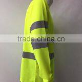 100%polyester hi Vis Rib Collar Long Sleeve Wicking High Visibility T-shirt thumbnail-3