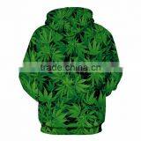 Hot Sale Leaves Digital Printing Leisure Hoodies for Couple thumbnail-3