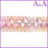 Black Dry Wedding Dress Decorative Trim Materials Fabric Chemical Embroidery With Beads Cord Guipure Bobbin Lace thumbnail-2