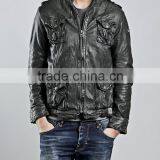 HIGH QUALITY SLIM FIT MEN WASHLOOK LEATHER JACKET thumbnail-2