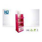 Make Up Cardboard Floor Displays , Corrugated Paper Display Stand With 3 Pallets thumbnail-1