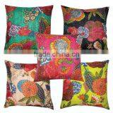 TRADITIONAL HANDMADE KANTHA WORK CUSHION COVERS thumbnail-1