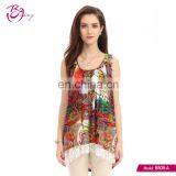 New Design Fashion Casual Sleeveless Trendy Floral Garment For Women
