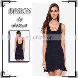 Hot Sell Ladies Flounced Skirt Latest Scoop Neckline Sleeveless Sexy Dresses for Women thumbnail-1