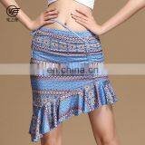 Q-6061 Egyptian Milk Silk Flower Printing Short Belly Dance Skirt thumbnail-5