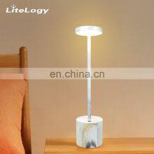 Rechargeable Hotel Wireless Side Table Lamp Marble