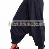 Indian Women Cotton Navy Color Harem Pants Causal Trouser Yoga Dance Baggy Hippie Genie Boho Casual Pants