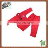 High Quality Ribbed Material V Neck Red Taekwondo Uniform thumbnail-5