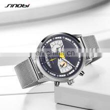 SINOBI Men Masculinity Watches Wrist S9814G Creative Human Smile Dial Small Three Dial Watch Chronograph Handwatch thumbnail-4