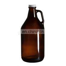 Growler With Handle - 64 Oz ( Empty California Style Beer Growler Glass Wine Bottle With Swing Top and Handle)