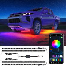APP/Remote Control Car Underglow Light Kit RGB Underbody Underglow Car Atmosphere Flexible Under Glow Lighting Lights For Car
