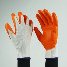 Labor protective smooth flat latex finish cotton knitted gloves