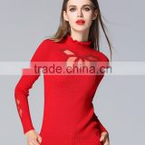 Special design see through look pullover collar knitwear for Fashion leads