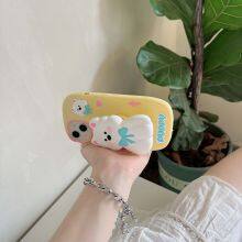 Cartoon Cute Puppy Retractable Bracket Silicone Shockproof Protective Phone Cover Case For IPhone 11 12 13 14 15 Pro Max thumbnail-5