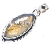 925 SOLID STERLING FINE SILVER LABRADORITE PENDANT thumbnail-1