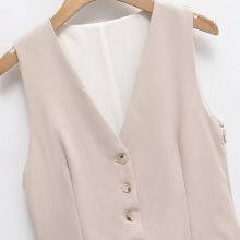 Fashionable European and American Design, Versatile Pleated Striped Vest Style thumbnail-3