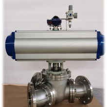 Low-Torque Y-Type Three-Way Ball Valve With NEMA 4X Pneumatic Actuator for Harsh Environments thumbnail-1