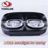 Harley Street Glide Driving Headlight Cover Double Lens Projector Headlight thumbnail-3