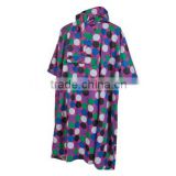 Allover Printing Hooded Polyester Poncho Coat