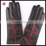 Ladies Genuine Sheepskin Driving Leather Gloves Black thumbnail-1