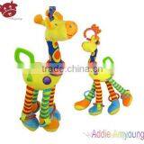 Surprising Christmas 2014 Teether Toy With Music, Silicone Plush Spotted Deer, Baby Giraffe Teether for Kids