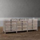 Solid Wood Drawers Cabinets Antique Solid Wood Filling Cabinet With Many Drawers thumbnail-1