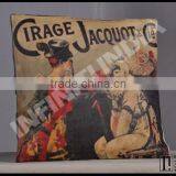 Vintage Print Designer Cushion, Vintage Cushion thumbnail-1