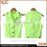 Made in China Latest Fashion Designs Woven Sleeveless Beaded Lemon and Orange Color Ladies Jacket for Women