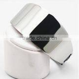 Casual Asymmetric Plain Silver Cuff Spring Bangle Stainless Steel For Women Jewelry