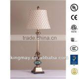 Traditional Polyresin & Glass Antique Gold Buffet Lamp thumbnail-1