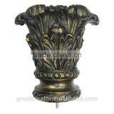 Burnt Gold Floral Resin Curtain Rod Finials For Wooden Curtain Rods thumbnail-1