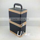 2014 Popular Leather Beverage Packing Box Luxury Gift Box Packaging Luxury Black Leather Wine Case Package Wedding Souvenirs thumbnail-1