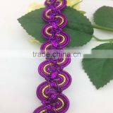 Custom Five Layers Braid Colorful Gold Lurex Wave Lace Trimmings thumbnail-1