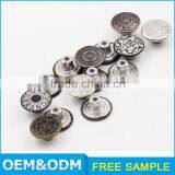 custom fancy made metal pants buttons