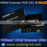 HDbaseT extender 100m , RS232 by Cat6 hdmi extender100M POE Extender 1.4 3D 4K 2K