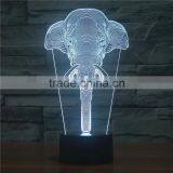 3D Optical Night Light Elephant 7 RGB Light Colors 10 LEDs AA Battery or DC 5V Mixed Lot thumbnail-5