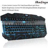 High Quality USB Wired Green Blue Three Color Led Backlit Computer Keyboards thumbnail-4