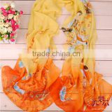 wholesale lady scarf custom fashion digital print silk scarf