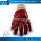 QL PVC coated anti oil industrial working china glove with cotton