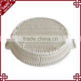 Eco-friendly 3-pc Food or Sundries Receiving Plastic Weave White Wicker Basket thumbnail-5