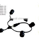 H30352 20 Bulbs Vintage Patio String Lights Black Cord Clear Glass Edison Bulbs 44' thumbnail-1