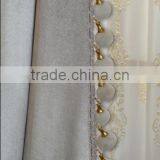 European Classical Solid Beige Velvet Wedding Door Window Curtain, Ready Made Valance Arched Door Curtain thumbnail-3