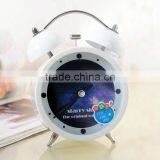 Supply Fashion Colorful Ultra-quiet With Light Twin Bell Alarm Clock --White Star