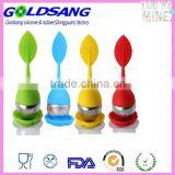 Stainless Steel Tea Infuser Strainer With Green Silicone Leaf Lid thumbnail-1